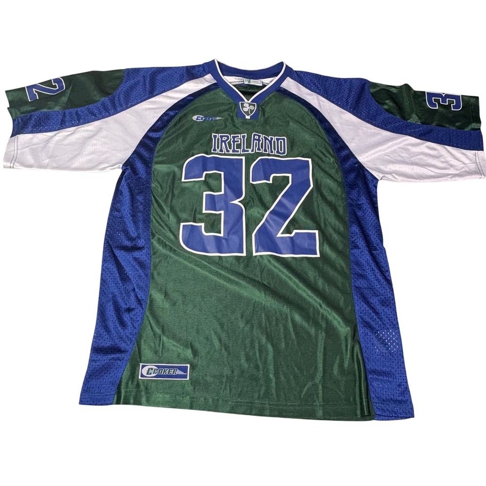 Croker Ireland‎ 32 Rugby Sports Jersey Green Blue White Adult Large